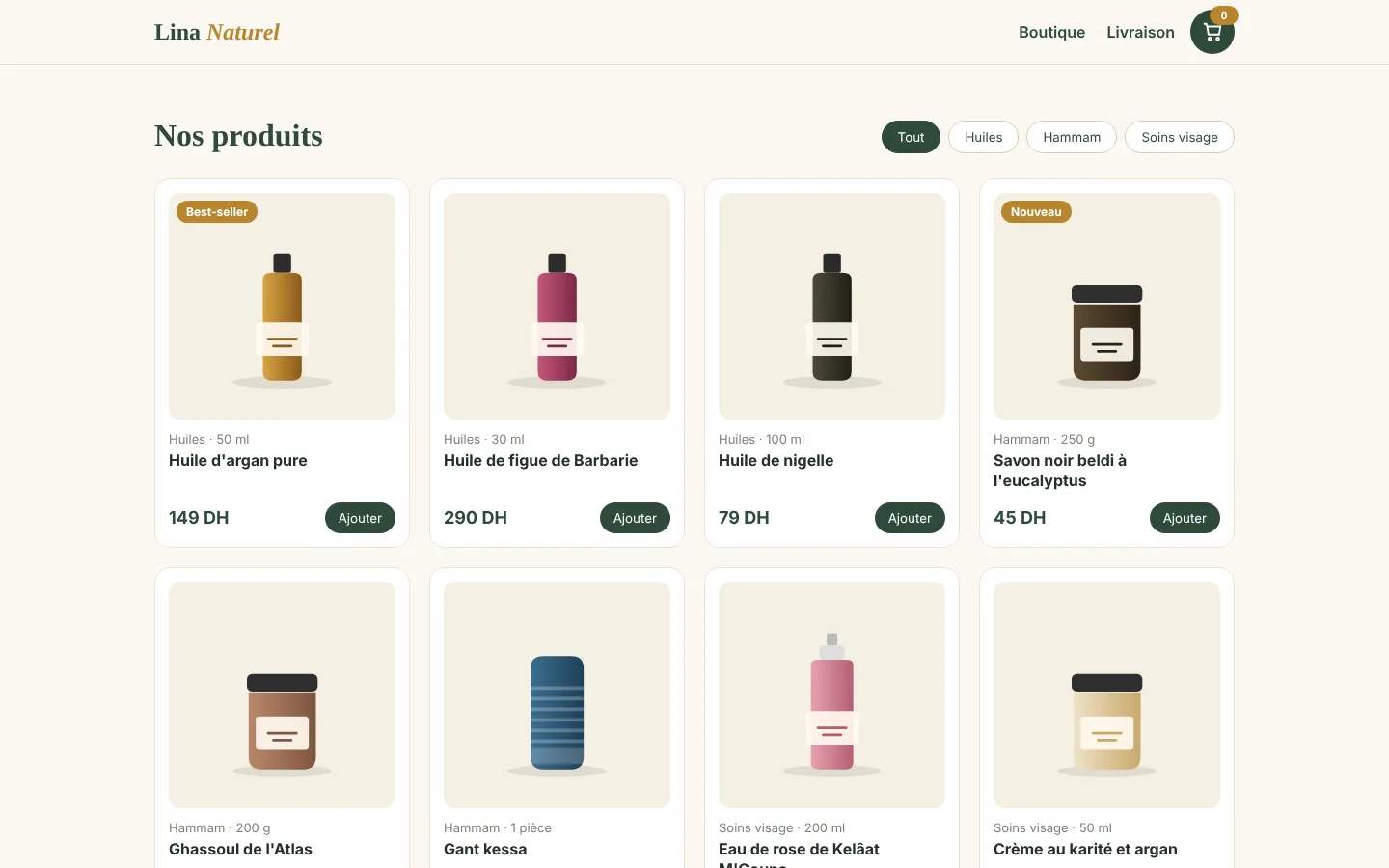 Catalogue des produits