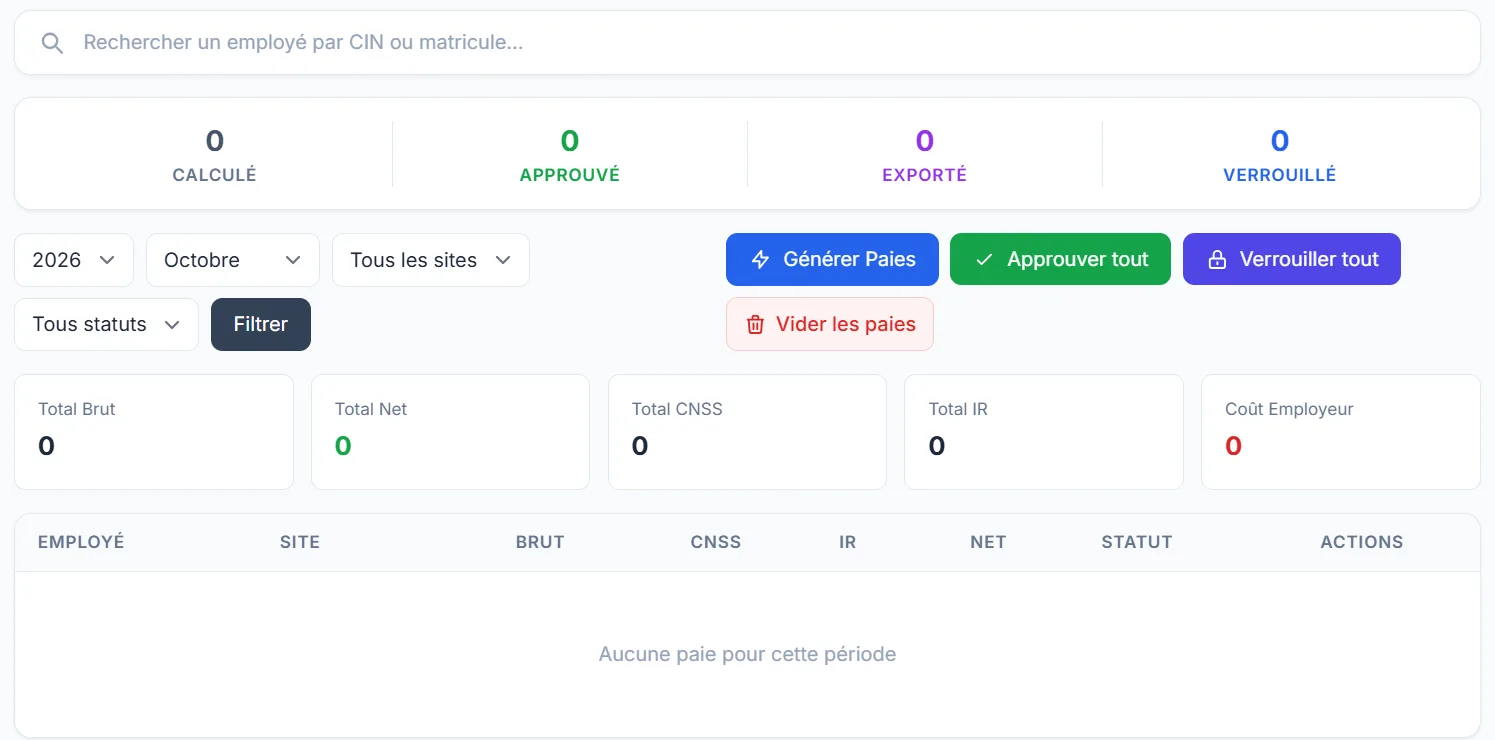 Génération et validation de la paie